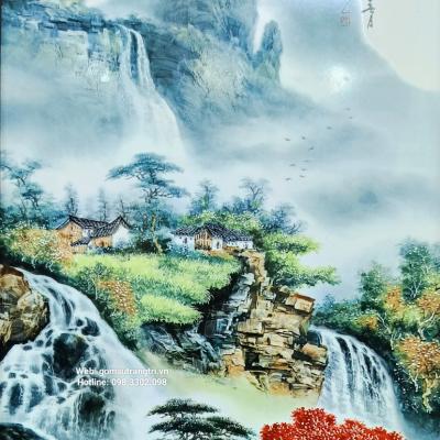 TRANH SỨ KHUNG GỖ - SẮC THU ( VẺ ĐẸP MÙA THU )